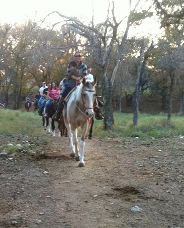 People riding horses